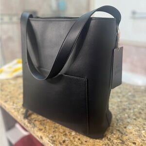 Black Leather Tote Bag